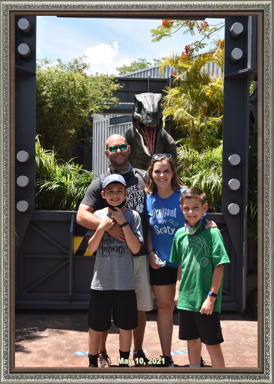 Kasey and the family at Universal Orlando